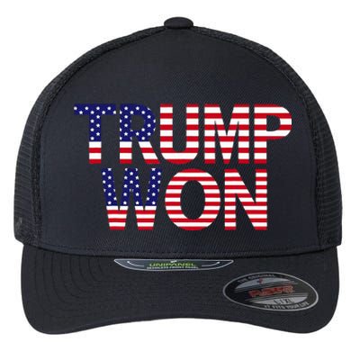 Donald Trump Won 2024 Election Republican Win Trump Won 2024 Flexfit Unipanel Trucker Cap