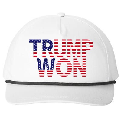 Donald Trump Won 2024 Election Republican Win Trump Won 2024 Snapback Five-Panel Rope Hat