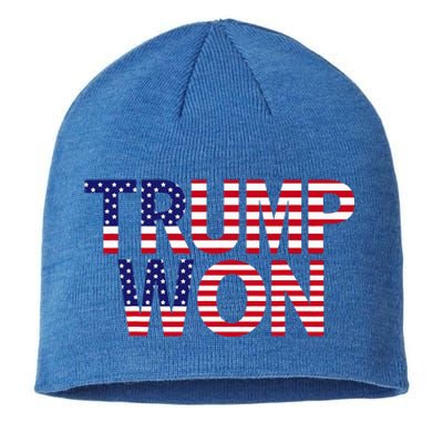 Donald Trump Won 2024 Election Republican Win Trump Won 2024 Sustainable Beanie