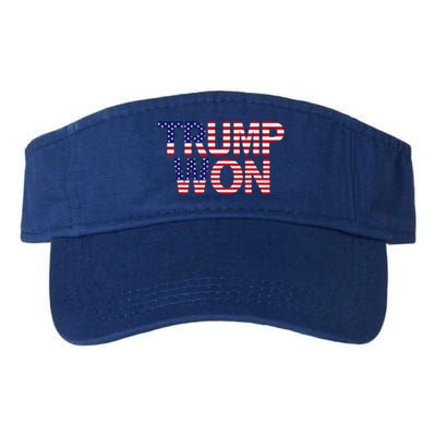 Donald Trump Won 2024 Election Republican Win Trump Won 2024 Valucap Bio-Washed Visor