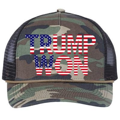 Donald Trump Won 2024 Election Republican Win Trump Won 2024 Retro Rope Trucker Hat Cap