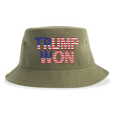 Donald Trump Won 2024 Election Republican Win Trump Won 2024 Sustainable Bucket Hat