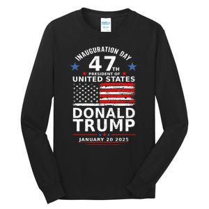 Donald Trump Won 2024 Usa Flag Election Inauguration Gift Tall Long Sleeve T-Shirt