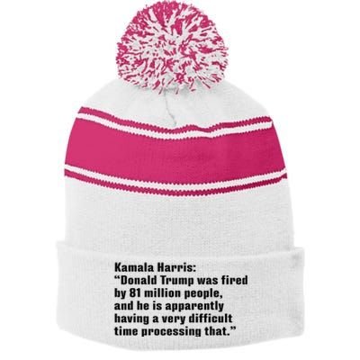 Donald Trump Was Fired By 81 Million People Stripe Pom Pom Beanie