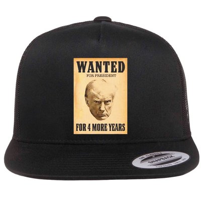Donald Trump Wanted For President For 4 More Year Flatbill Hat
