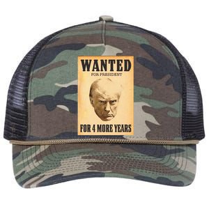 Donald Trump Wanted For President For 4 More Year Retro Rope Trucker Hat Cap