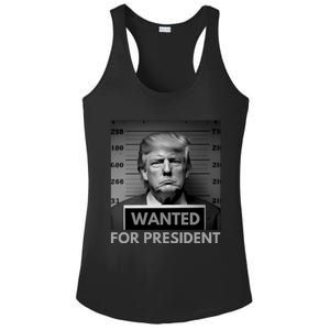 Trump wanted for President 2024 Trump Mugshot Ladies PosiCharge Competitor Racerback Tank