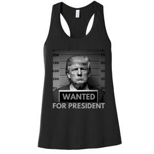 Trump wanted for President 2024 Trump Mugshot Women's Racerback Tank