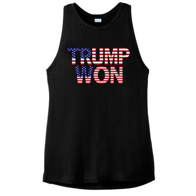 Donald Trump Won 2024 Election Republican Win Trump Won 2024 Ladies PosiCharge Tri-Blend Wicking Tank