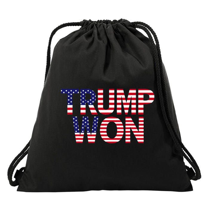 Donald Trump Won 2024 Election Republican Win Trump Won 2024 Drawstring Bag