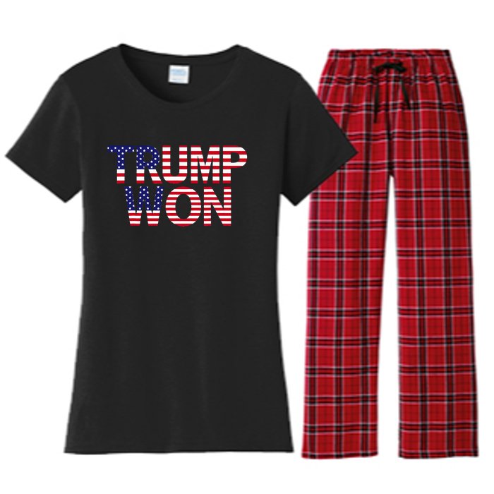 Donald Trump Won 2024 Election Republican Win Trump Won 2024 Women's Flannel Pajama Set