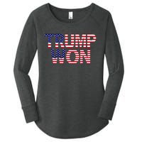 Donald Trump Won 2024 Election Republican Win Trump Won 2024 Women's Perfect Tri Tunic Long Sleeve Shirt