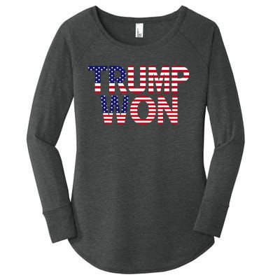 Donald Trump Won 2024 Election Republican Win Trump Won 2024 Women's Perfect Tri Tunic Long Sleeve Shirt