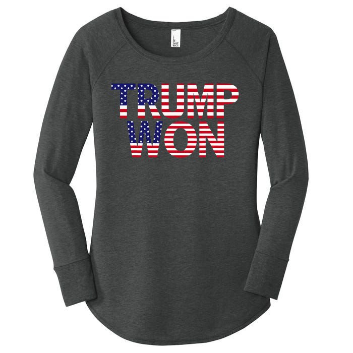 Donald Trump Won 2024 Election Republican Win Trump Won 2024 Women's Perfect Tri Tunic Long Sleeve Shirt