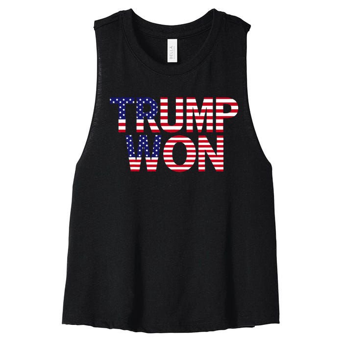 Donald Trump Won 2024 Election Republican Win Trump Won 2024 Women's Racerback Cropped Tank