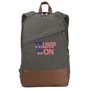 Donald Trump Won 2024 Election Republican Win Trump Won 2024 Cotton Canvas Backpack