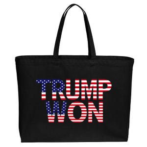 Donald Trump Won 2024 Election Republican Win Trump Won 2024 Cotton Canvas Jumbo Tote