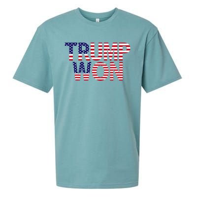 Donald Trump Won 2024 Election Republican Win Trump Won 2024 Sueded Cloud Jersey T-Shirt