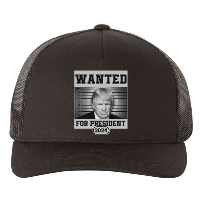 Donald Trump Wanted For President 2024 President Trump Mugshot Yupoong Adult 5-Panel Trucker Hat