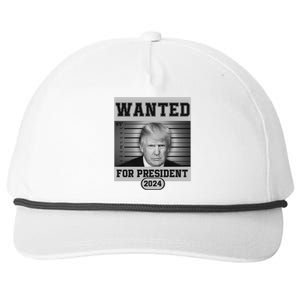 Donald Trump Wanted For President 2024 President Trump Mugshot Snapback Five-Panel Rope Hat