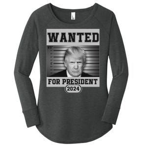 Donald Trump Wanted For President 2024 President Trump Mugshot Women's Perfect Tri Tunic Long Sleeve Shirt