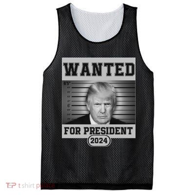 Donald Trump Wanted For President 2024 President Trump Mugshot Mesh Reversible Basketball Jersey Tank