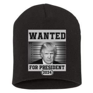 Donald Trump Wanted For President 2024 President Trump Mugshot Short Acrylic Beanie