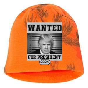 Donald Trump Wanted For President 2024 President Trump Mugshot Kati - Camo Knit Beanie