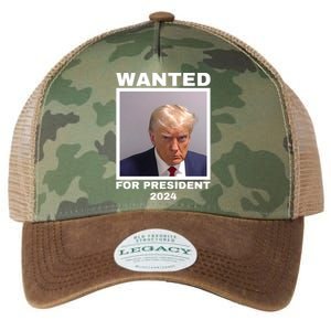 Trump wanted for President 2024 Trump Mugshot Legacy Tie Dye Trucker Hat