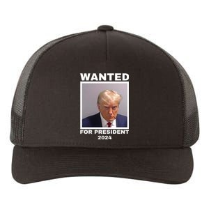 Trump wanted for President 2024 Trump Mugshot Yupoong Adult 5-Panel Trucker Hat