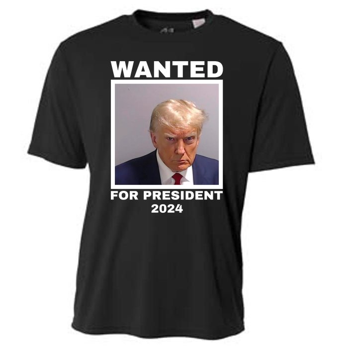 Trump wanted for President 2024 Trump Mugshot Cooling Performance Crew T-Shirt