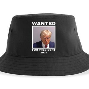 Trump wanted for President 2024 Trump Mugshot Sustainable Bucket Hat