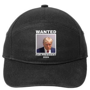 Trump wanted for President 2024 Trump Mugshot 7-Panel Snapback Hat