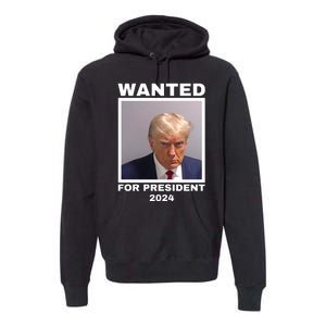 Trump wanted for President 2024 Trump Mugshot Premium Hoodie