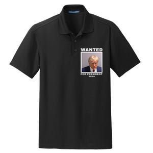 Trump wanted for President 2024 Trump Mugshot Dry Zone Grid Polo