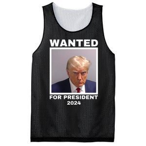 Trump wanted for President 2024 Trump Mugshot Mesh Reversible Basketball Jersey Tank