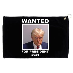 Trump wanted for President 2024 Trump Mugshot Grommeted Golf Towel