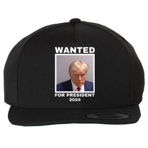 Trump wanted for President 2024 Trump Mugshot Wool Snapback Cap