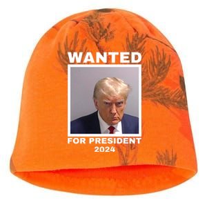 Trump wanted for President 2024 Trump Mugshot Kati - Camo Knit Beanie