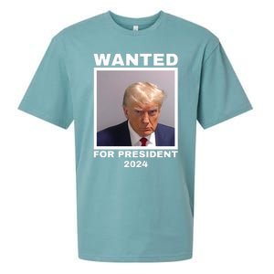 Trump wanted for President 2024 Trump Mugshot Sueded Cloud Jersey T-Shirt