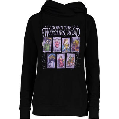 Down The Witches Road Womens Funnel Neck Pullover Hood