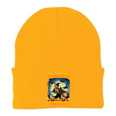 Dachshund Tonight We Fly Funny Dachshund Witch Fly Halloween Gift Knit Cap Winter Beanie