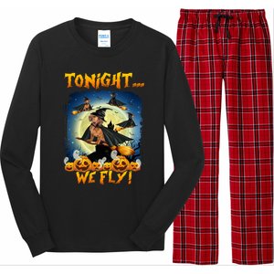 Dachshund Tonight We Fly Funny Dachshund Witch Fly Halloween Gift Long Sleeve Pajama Set