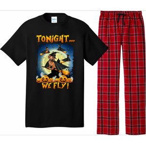 Dachshund Tonight We Fly Funny Dachshund Witch Fly Halloween Gift Pajama Set