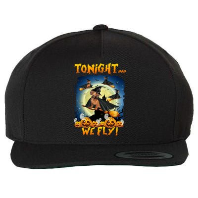 Dachshund Tonight We Fly Funny Dachshund Witch Fly Halloween Gift Wool Snapback Cap