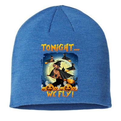 Dachshund Tonight We Fly Funny Dachshund Witch Fly Halloween Gift Sustainable Beanie