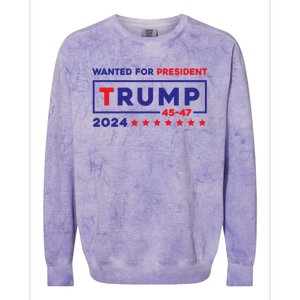 Donald Trump Wanted For President 2024 / 45 47 Colorblast Crewneck Sweatshirt