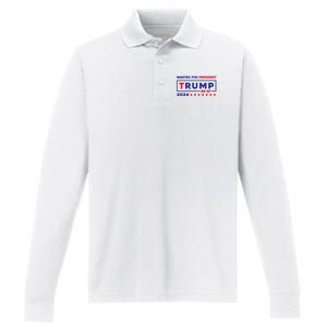 Donald Trump Wanted For President 2024 / 45 47 Performance Long Sleeve Polo