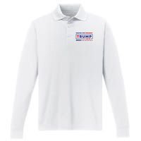 Donald Trump Wanted For President 2024 / 45 47 Performance Long Sleeve Polo