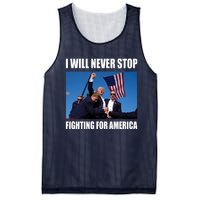 Donald Trump Will Never Stop Fighting For America Mesh Reversible Basketball Jersey Tank